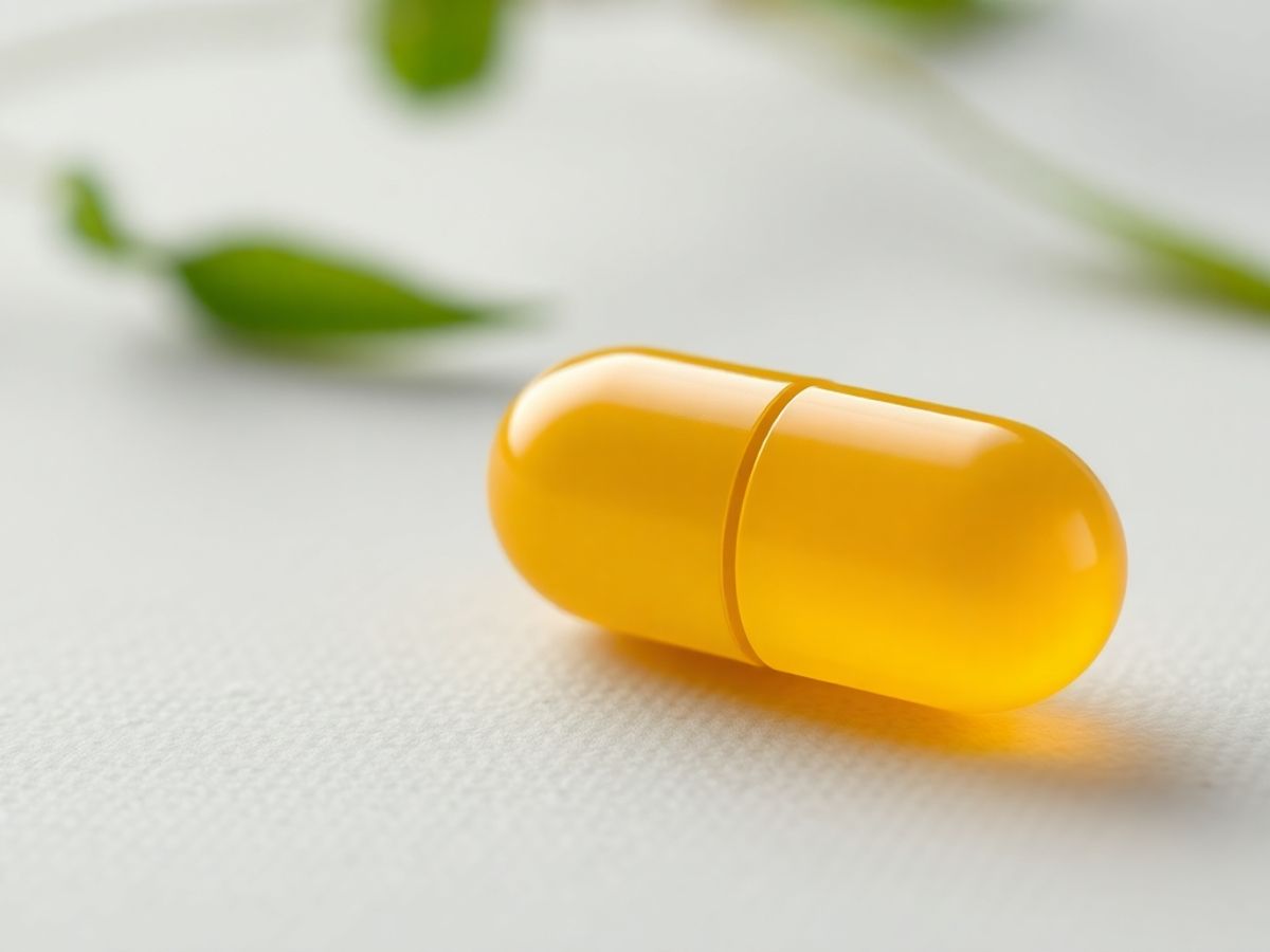 Cialis pill on soft background, vibrant yellow color.