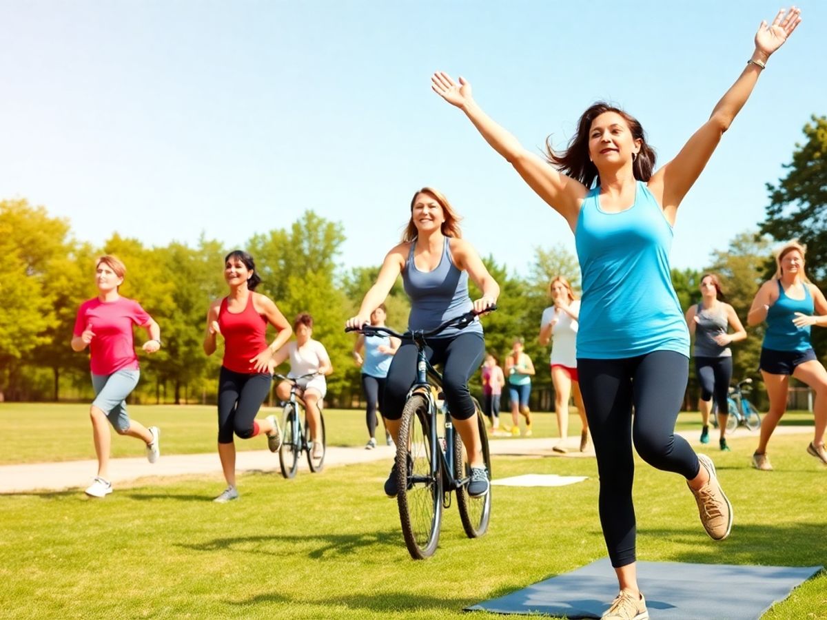 Adults exercising outdoors for ADHD management.