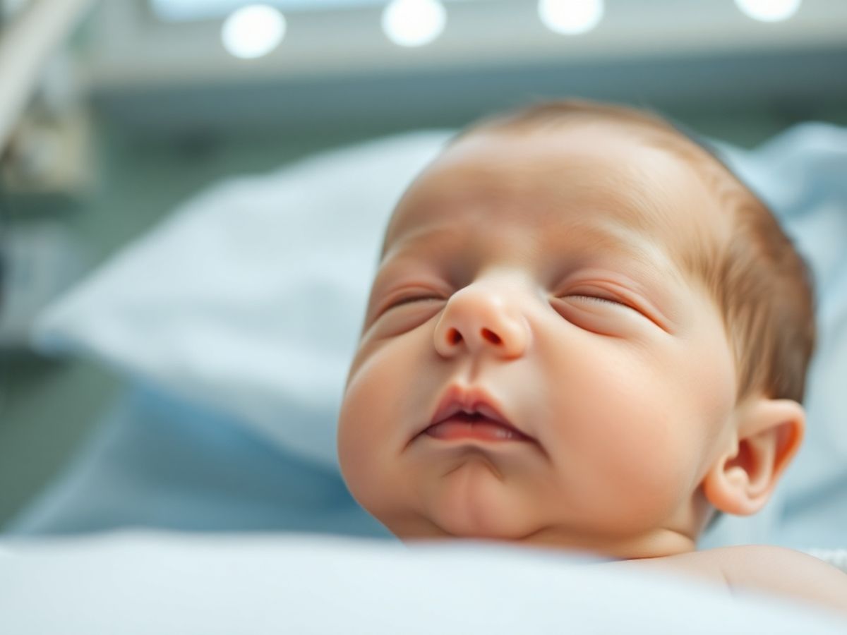 Newborn baby in a hospital, symbolizing congenital HIV awareness.