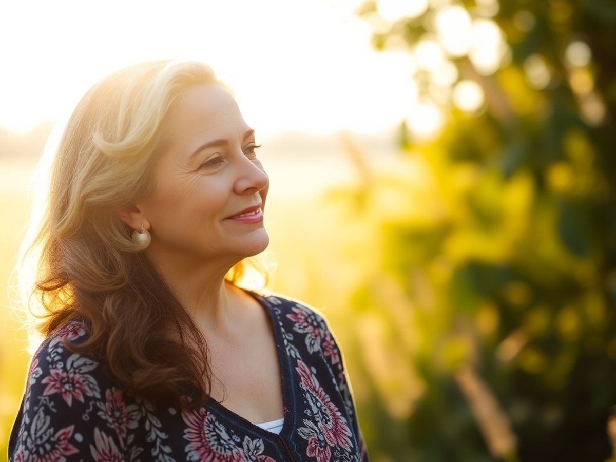 Breast cancer survivor enjoying nature and reflecting on life.